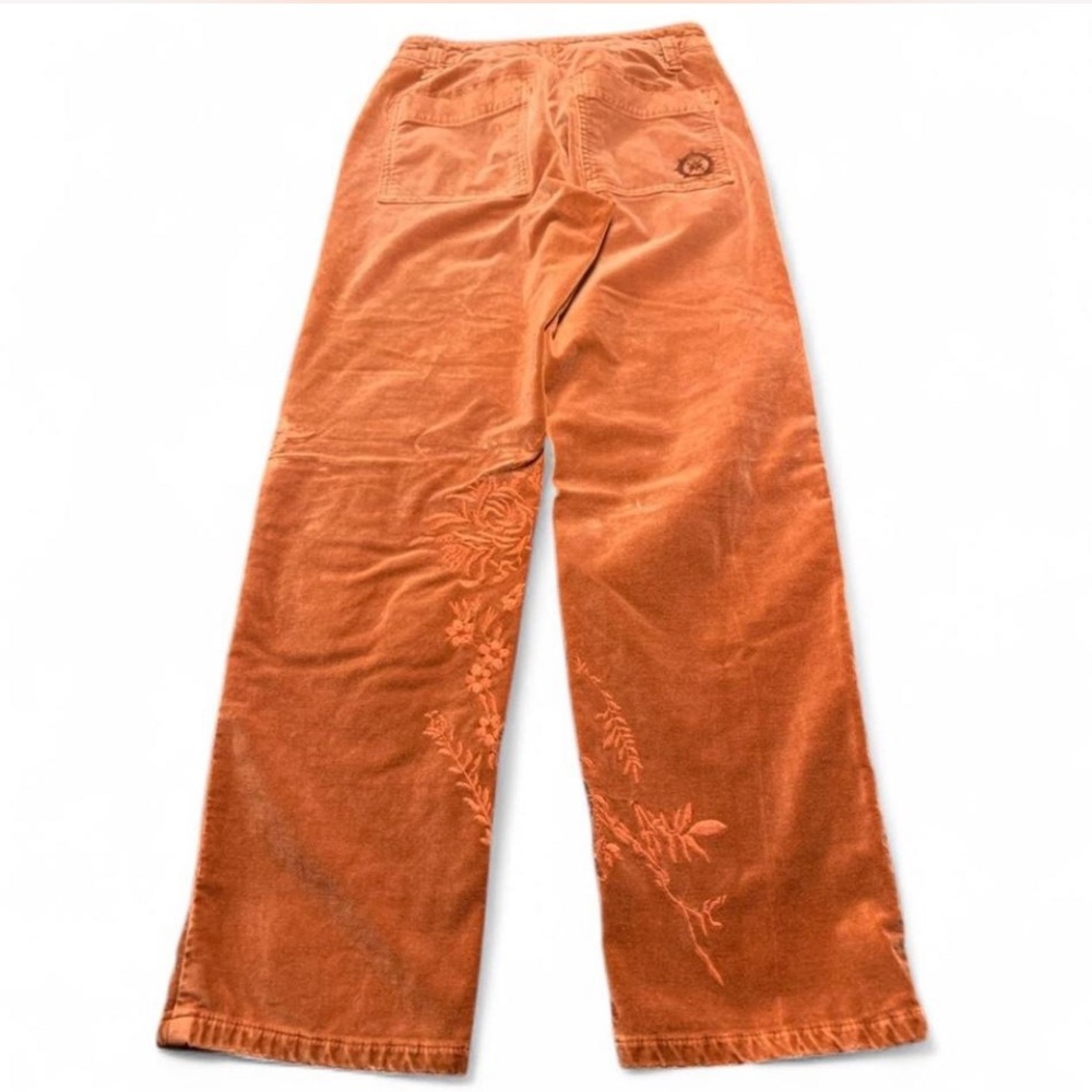 Pilcro Rust/Copper Velvet Embroidered Pants, 27 - Picture 2 of 8